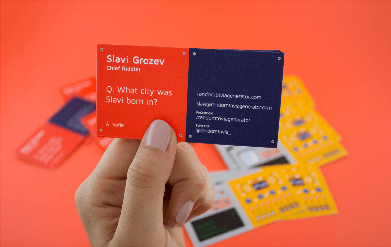 business card trivia